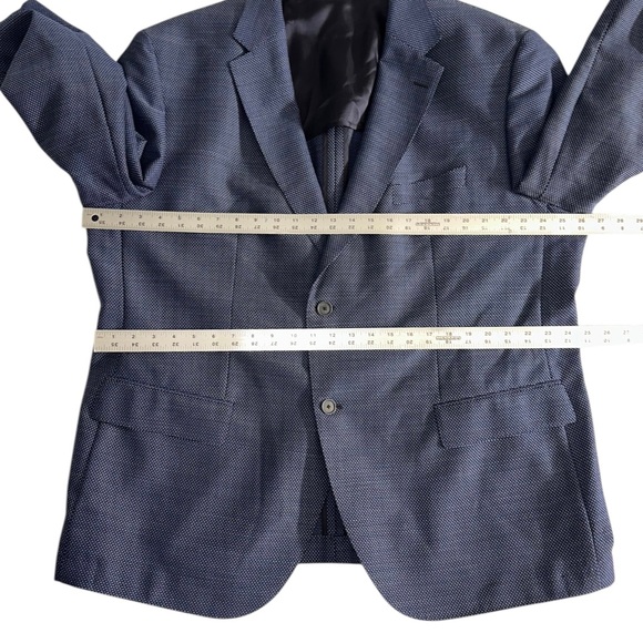 Hugo Boss | Men’s Navy Blue Virgin Wool Jaye Elbow Patch Sport Coat Blazer ~ 54R - Picture 11 of 13